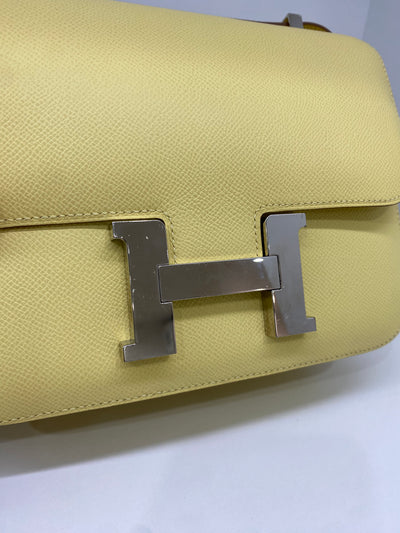 Hermes Constance 24 Jaune Poussin Epsom PHW