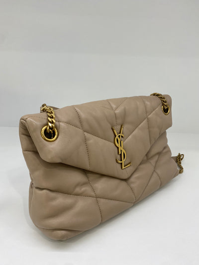 Saint Laurent Puffer Small Napa Beige GHW