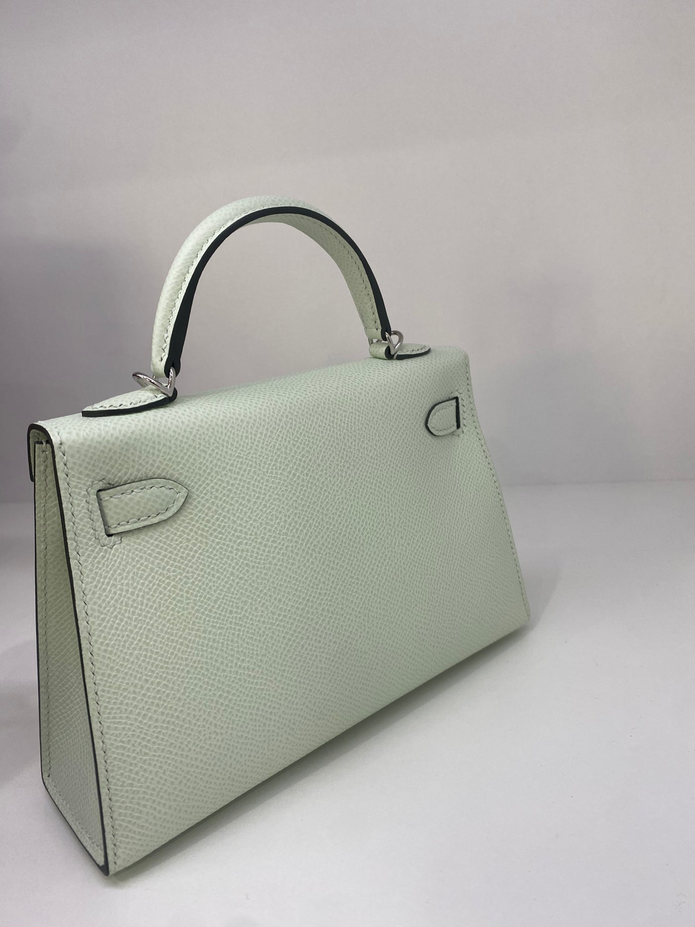 Hermes Mini Kelly Vert Fizz PHW