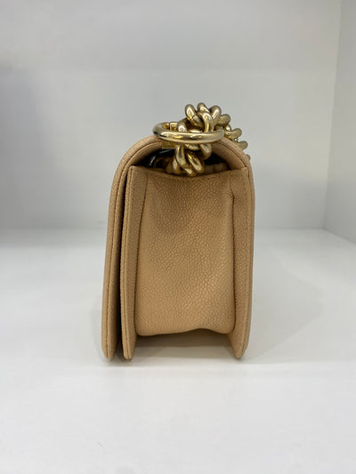 Chanel Small Boy Bag Beige GHW