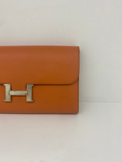 Hermes Constance Long Wallet - Orange PHW
