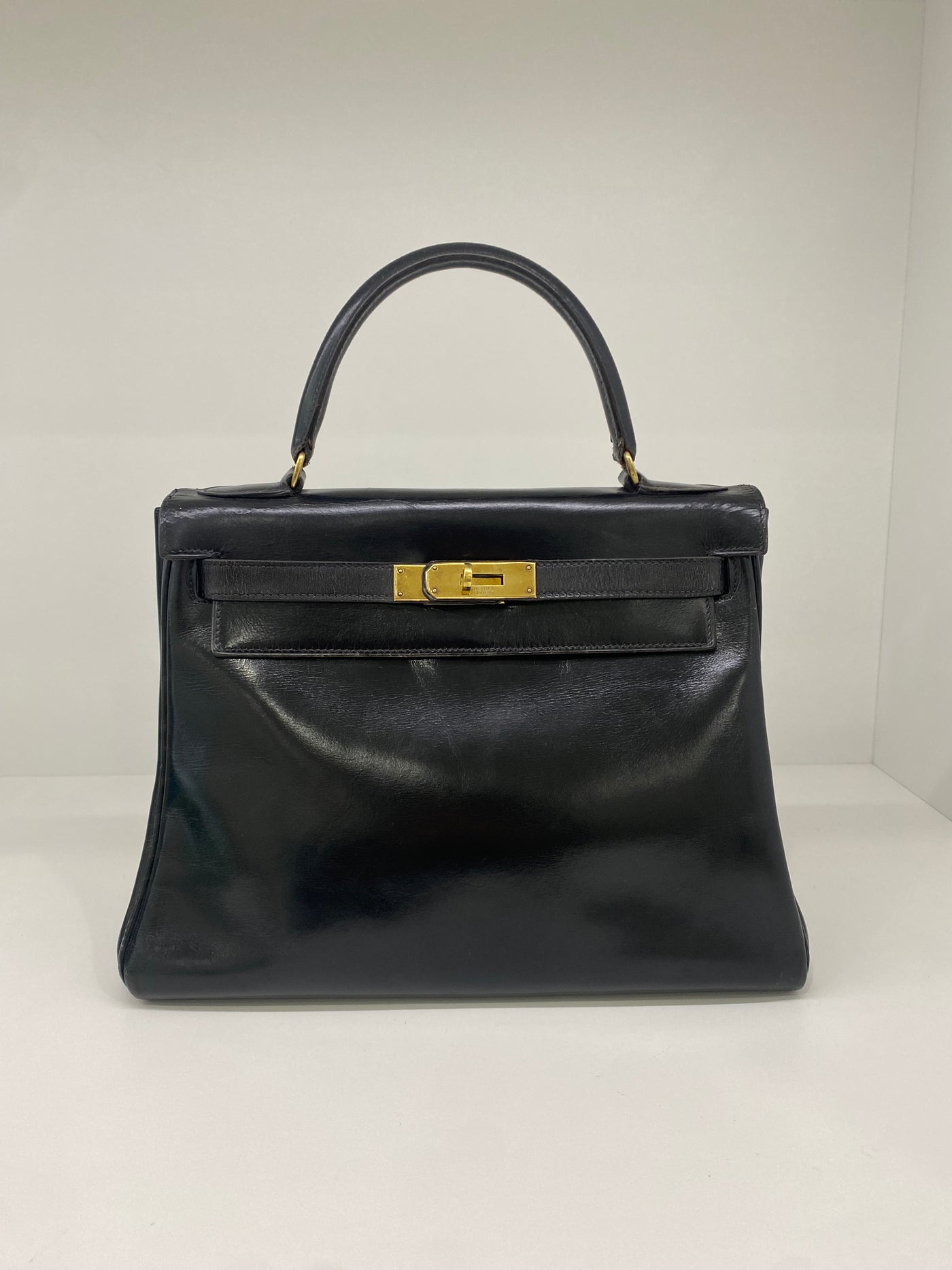 Hermès Kelly 28 Black Box Leather *Vintage*