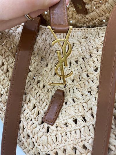 Saint Laurent Panier Raffia Tote