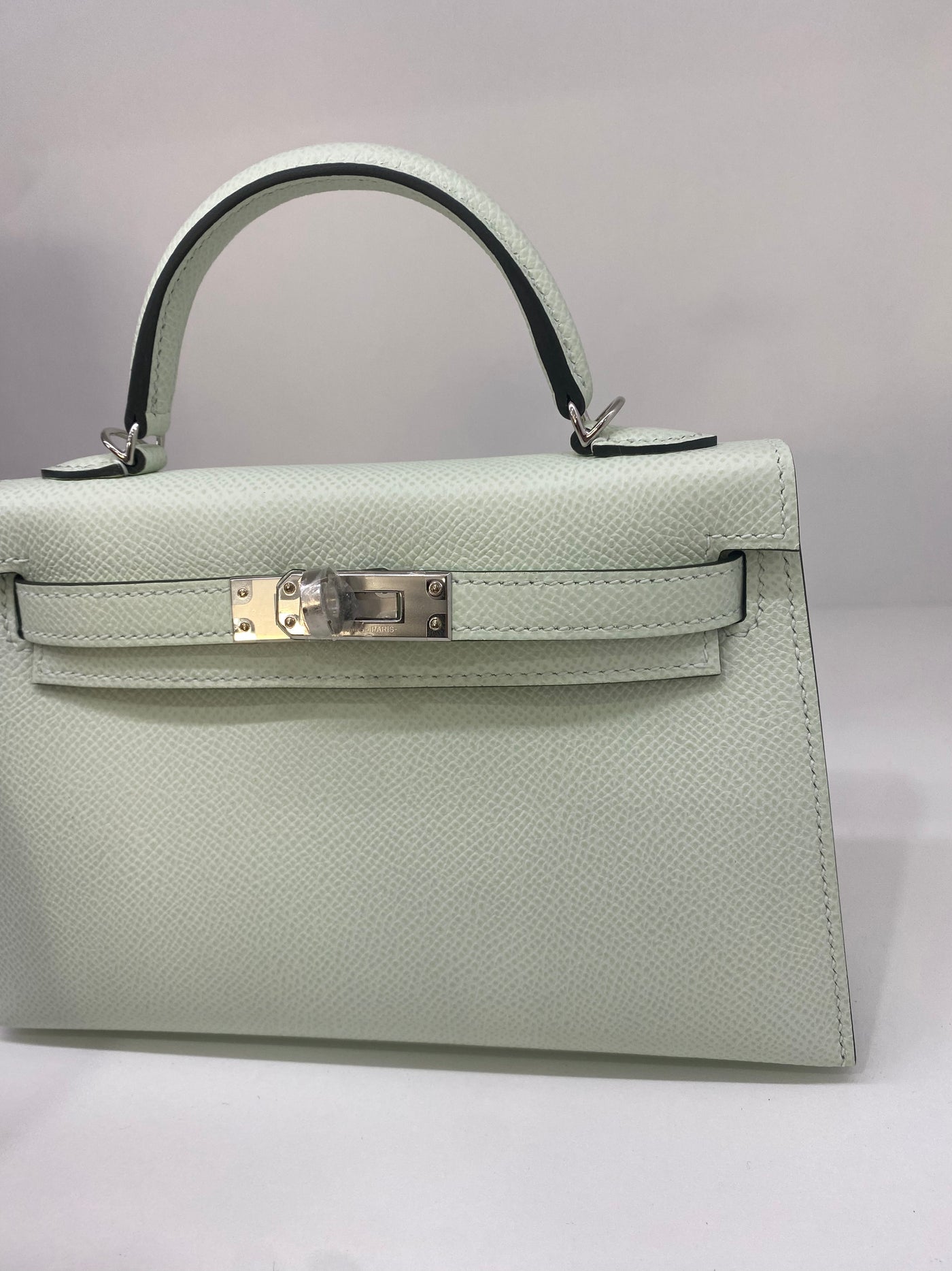 Hermes Mini Kelly Vert Fizz PHW