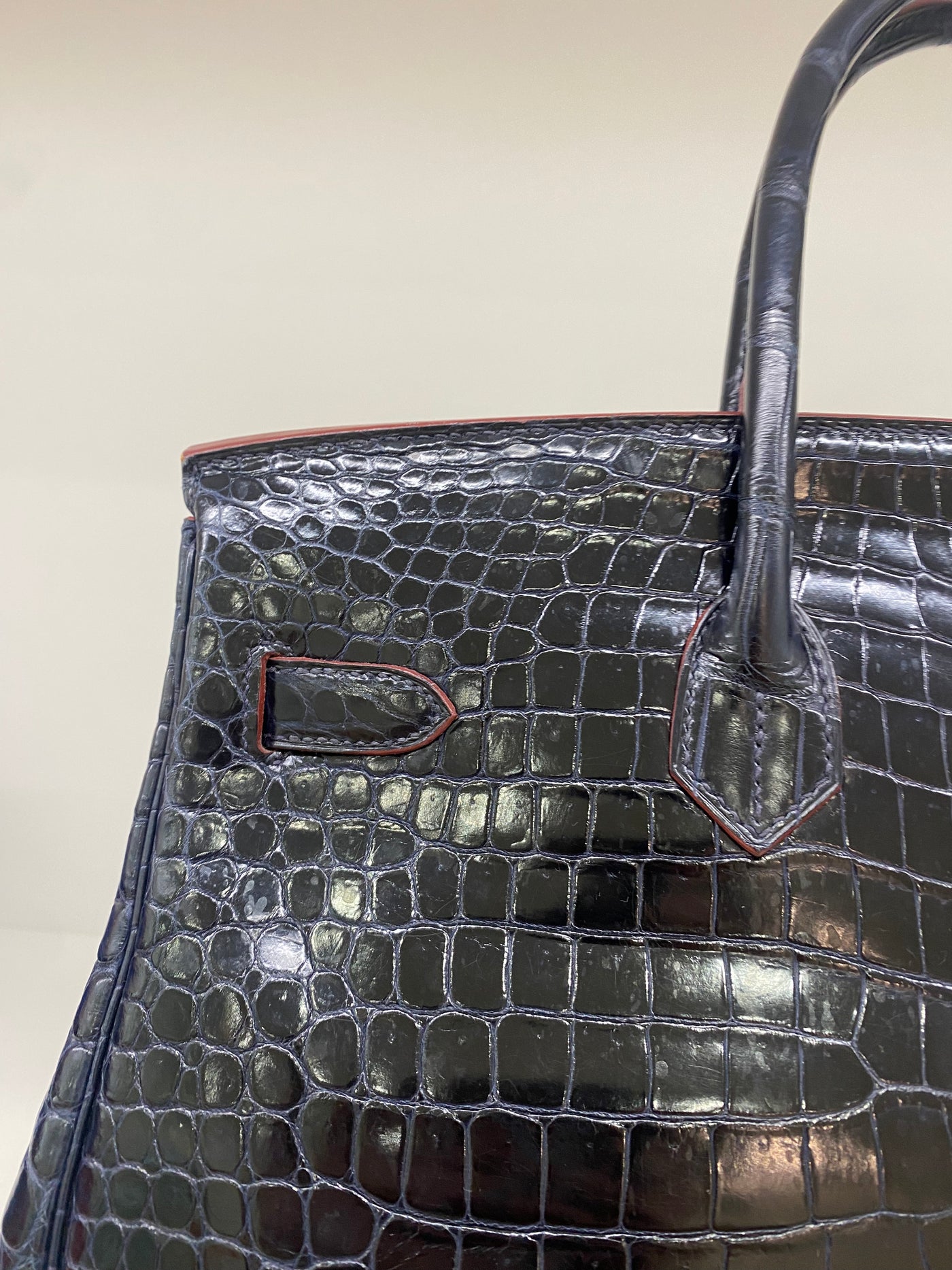 Hermes Birkin 35 Blue Marine Crocodile GHW