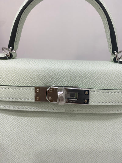 Hermes Mini Kelly Vert Fizz PHW