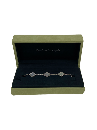 Van Cleef Vintage Alhambra Bracelet 5 motif, white gold