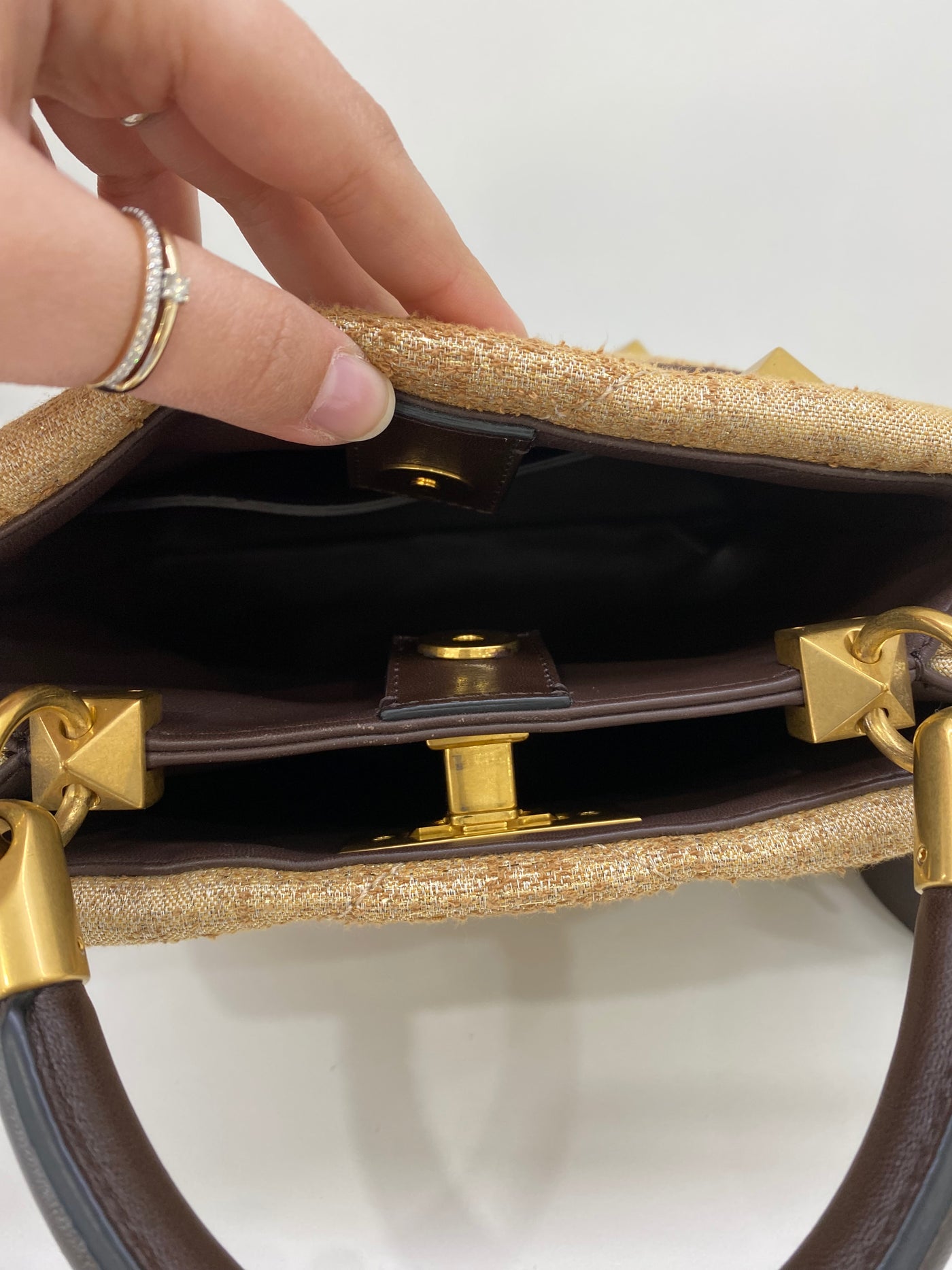 Valentino Roman Stud The Handle Small Canvas