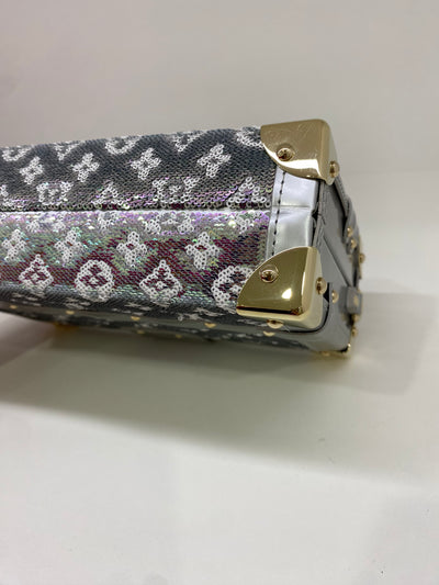 Louis Vuitton Petite Malle Silver & Purple Sequin *Limited Edition*