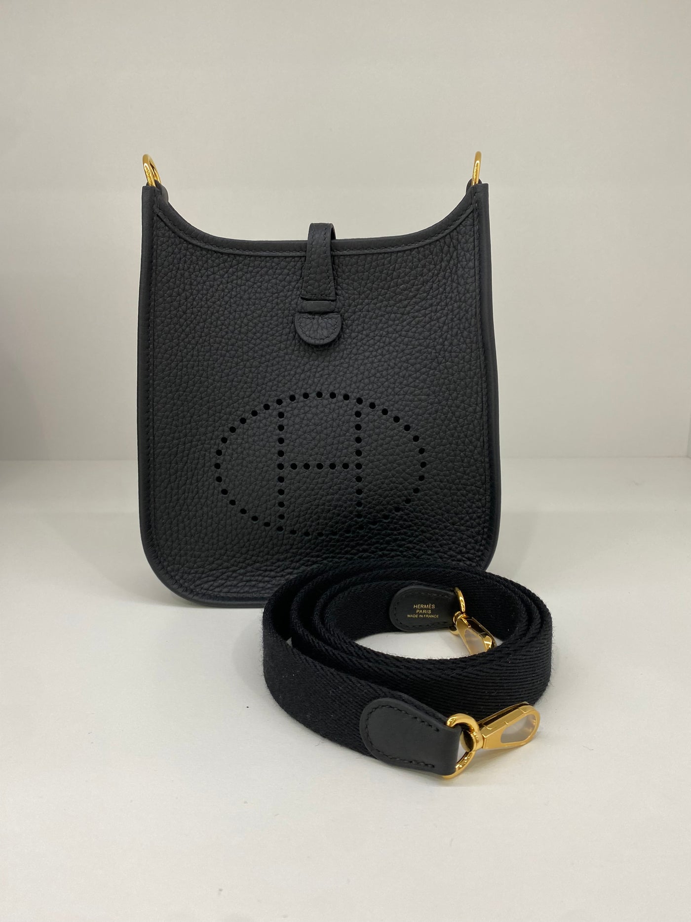 Hermès Mini Evelyne Noir GHW