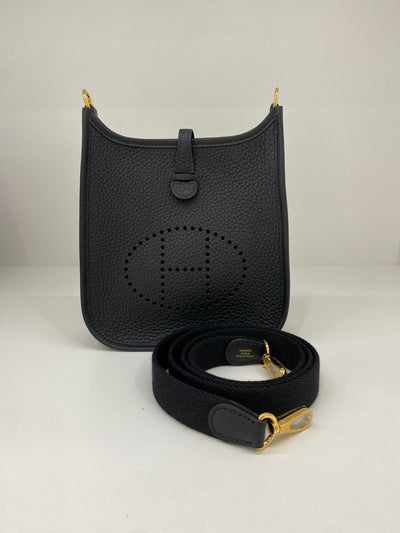 Hermès Mini Evelyne Noir GHW