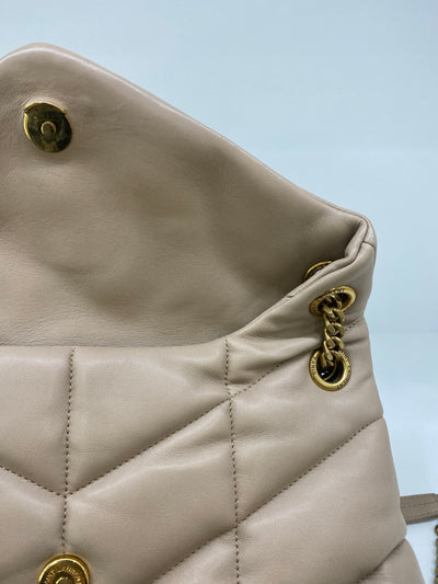 Saint Laurent Puffer Small Napa Beige GHW
