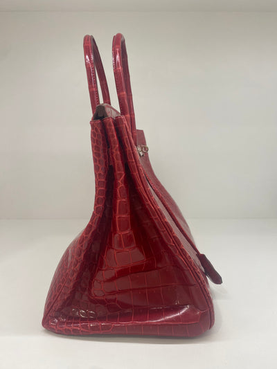 Hermes Birkin 35 - Red Alligator PHW 2011