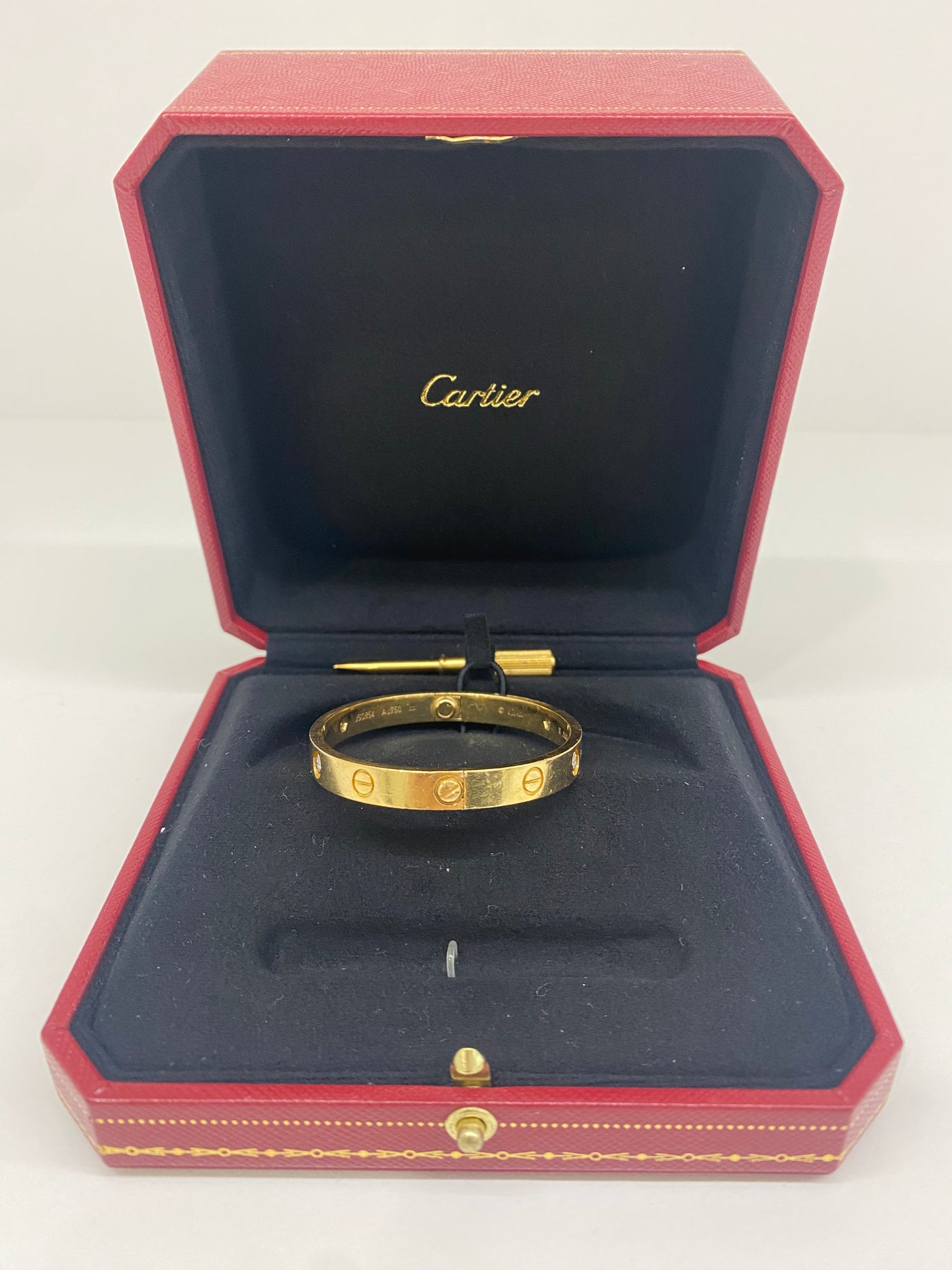 Cartier Love Bracelet Yellow Gold 4 Diamonds Size 16