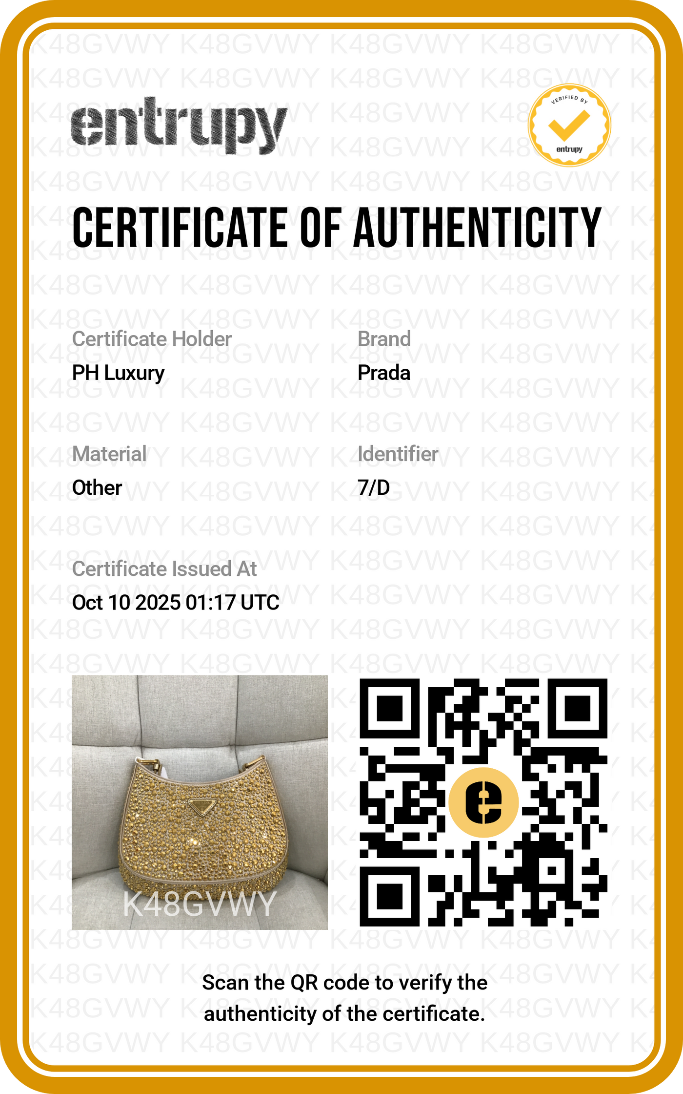 Prada Cleo Gold Crystal
