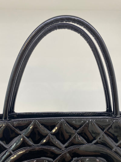 Chanel Medallion Patent Black Tote