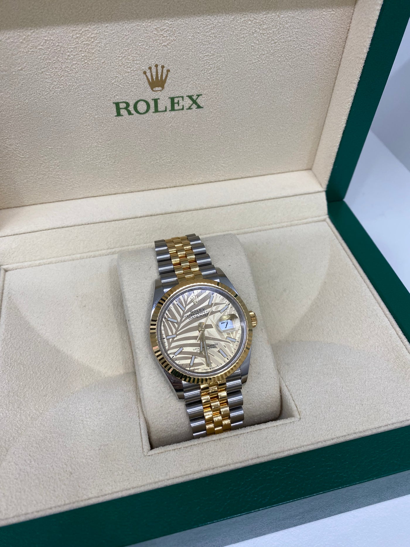 Rolex Datejust 36mm Two Tone Palm Motif