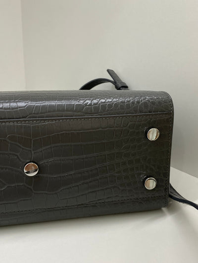 Saint Laurent Sac De Jour Small Grey Croc