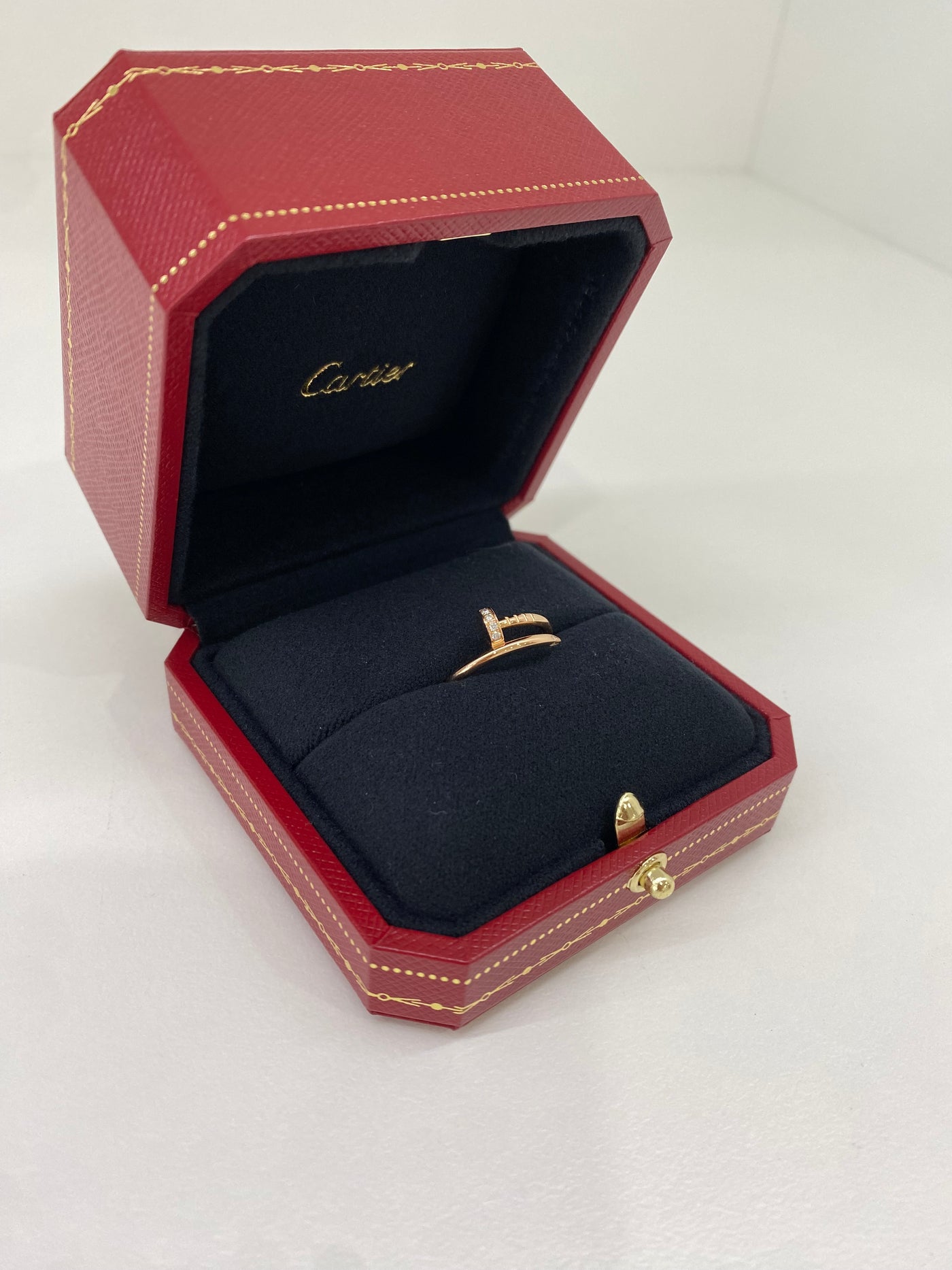 Cartier Juste Un Clou Ring Rose Gold Diamonds Size 51