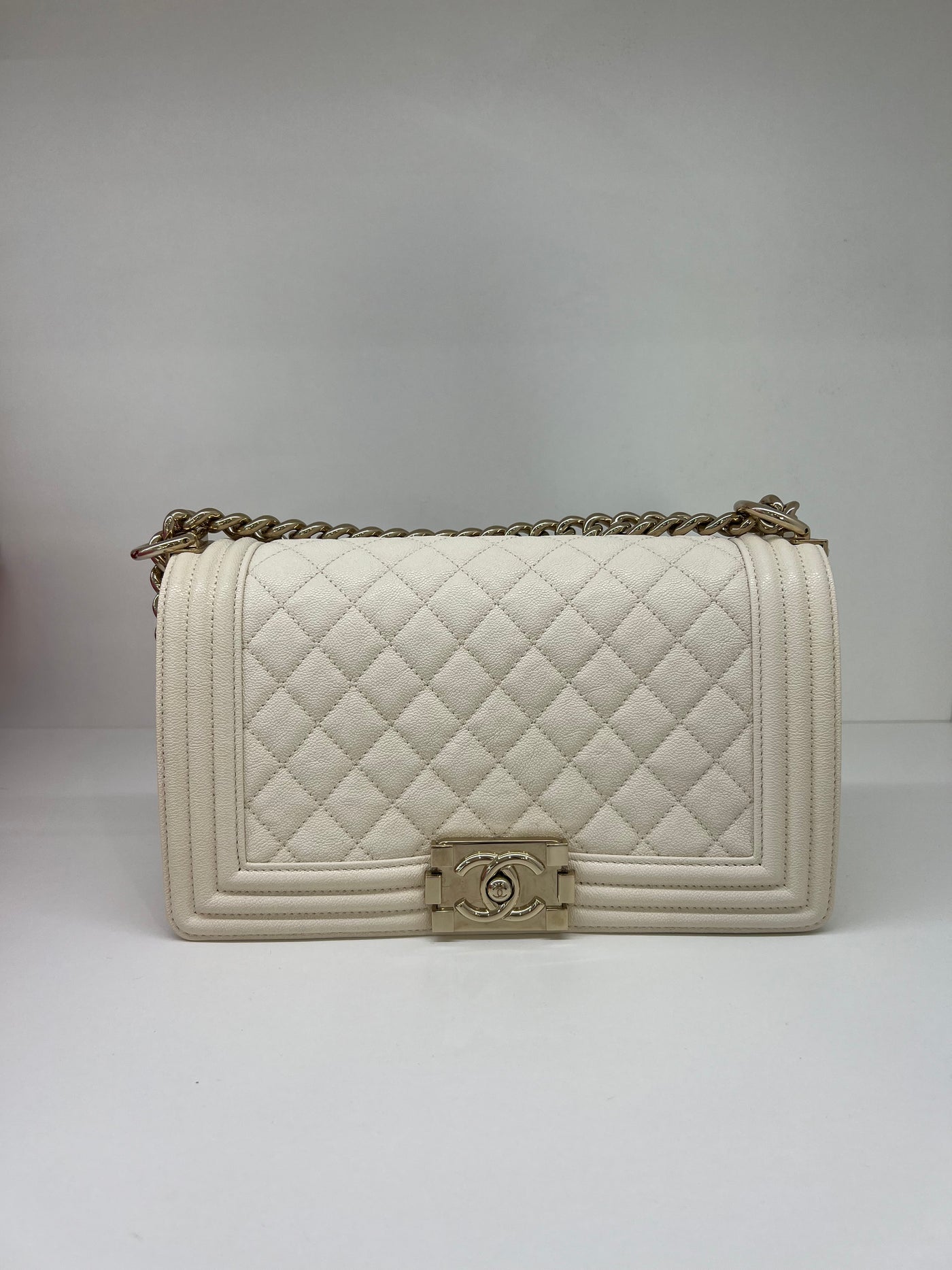 Chanel Boy Bag Medium White CGHW