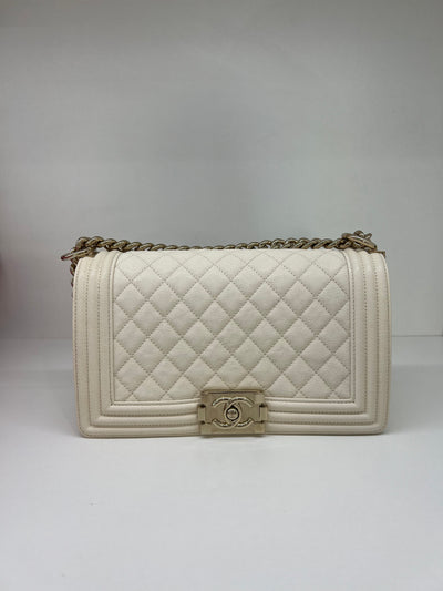 Chanel Boy Bag Medium White CGHW