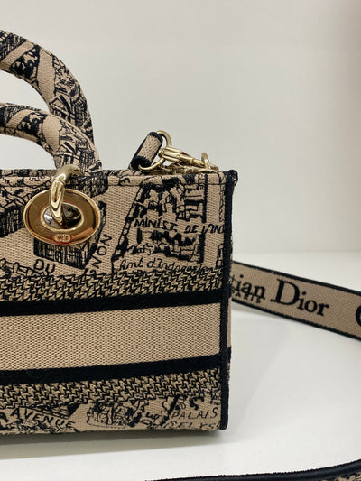 Dior Lady Dior - mini rectangle beige & black