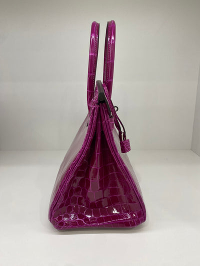 Hermes Birkin 30 Crocodile Niloticus Rose Pourpre PHW