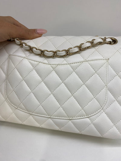 Chanel Classic Flap Medium White Caviar CHW