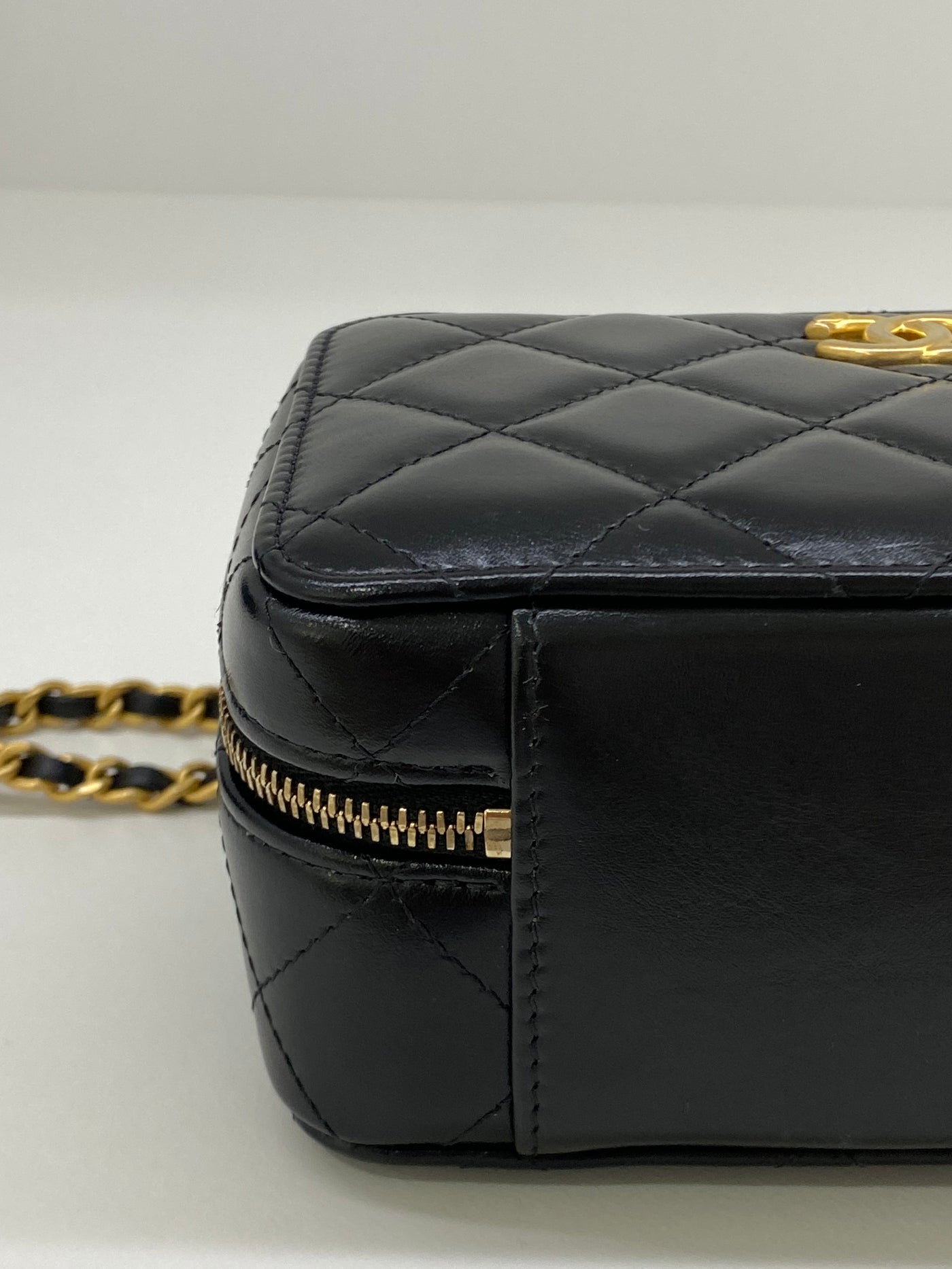 Chanel Vanity Top Handle Black Lambskin