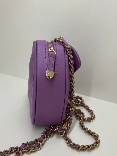 Chanel Heart Bag Purple Small