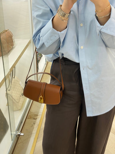 Celine Clutch on Strap Brown GHW