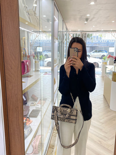Dior Lady Dior - mini rectangle beige & black