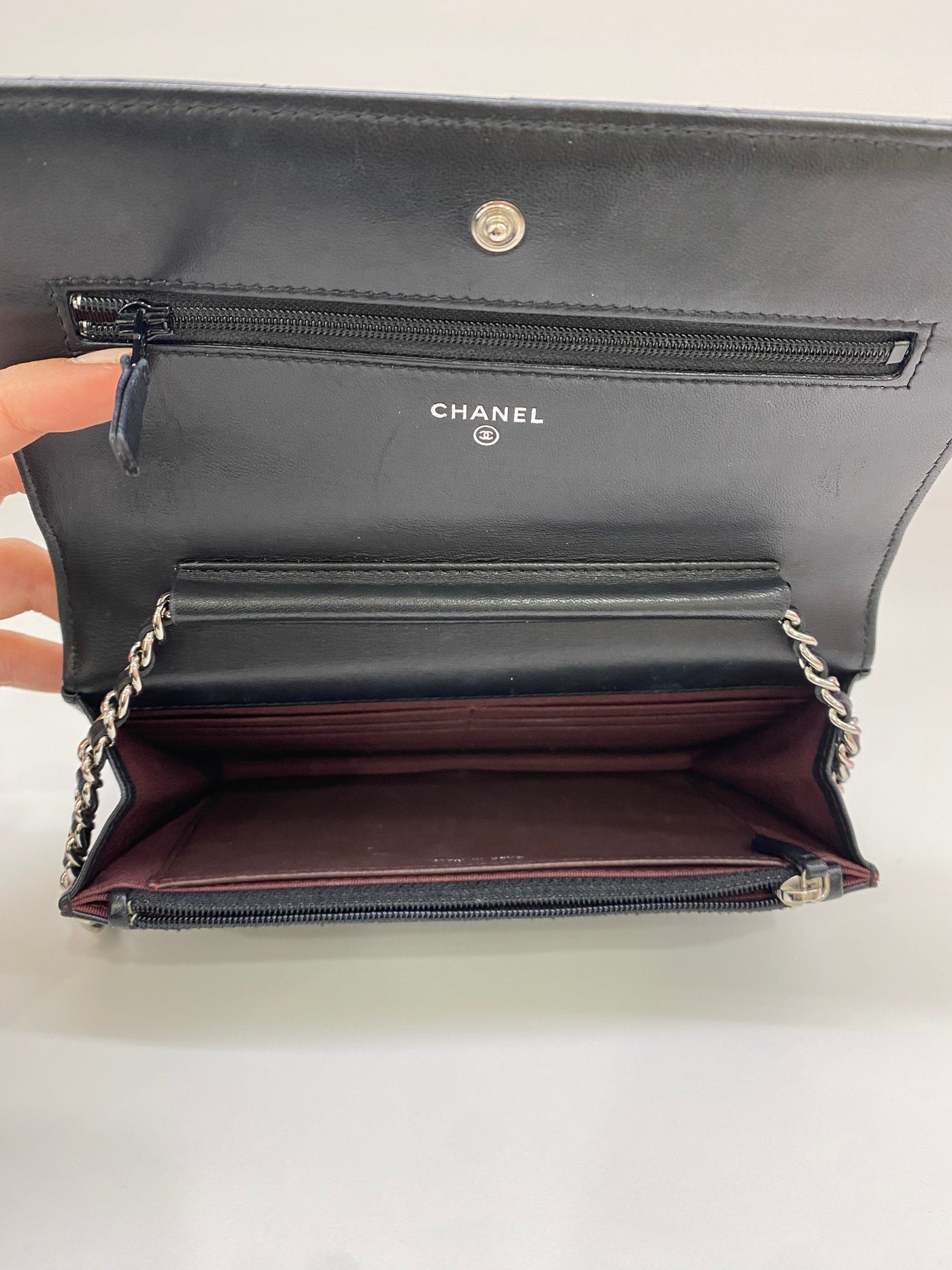 Chanel WOC Lambskin Black SHW