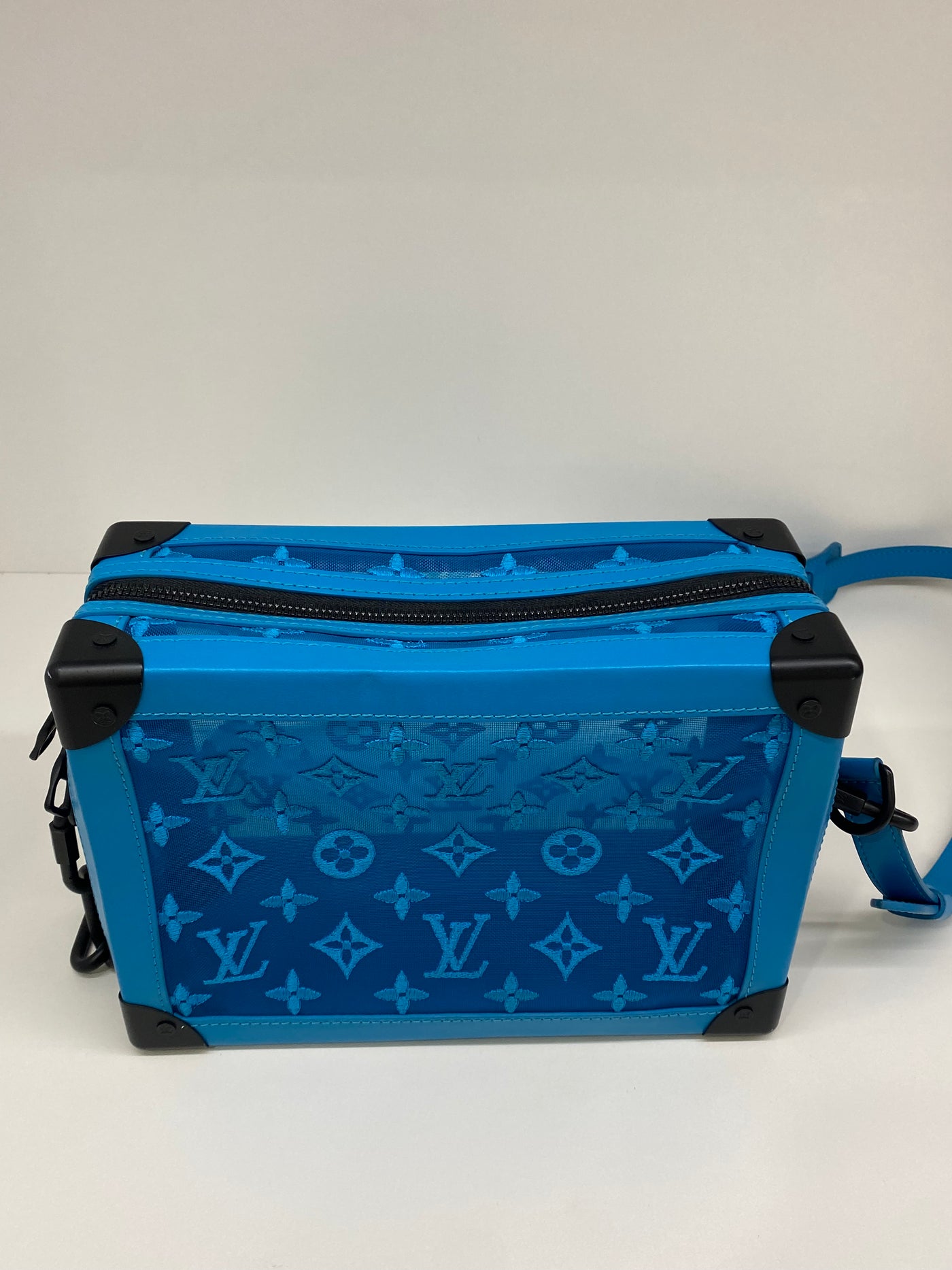 Louis Vuitton Leather/Mesh Blue Satchel