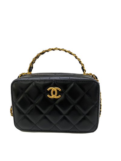 Chanel Vanity Top Handle Black Lambskin