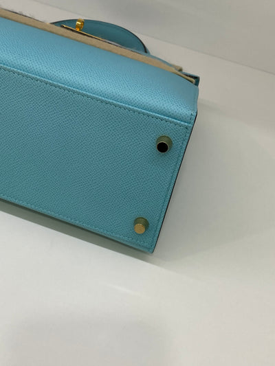 Hermes Kelly 28 Blue Atoll - Y Stamp GHW