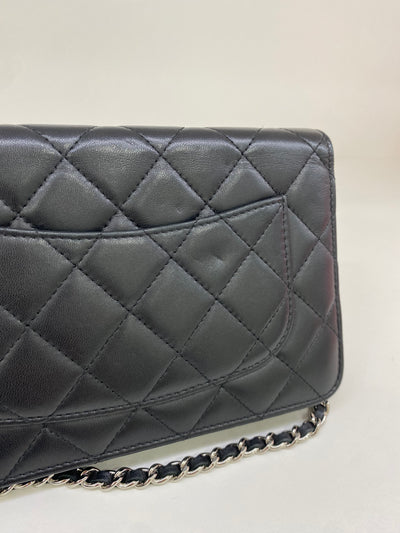 Chanel WOC Lambskin Black SHW