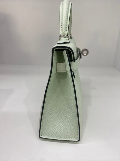 Hermes Mini Kelly Vert Fizz PHW