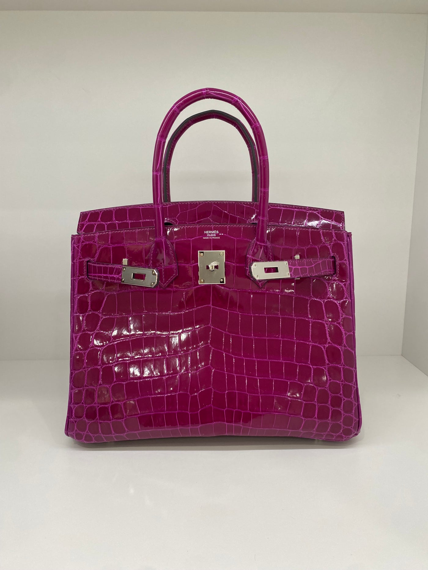 Hermes Birkin 30 Crocodile Niloticus Rose Pourpre PHW