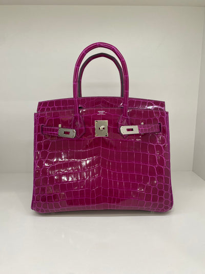 Hermes Birkin 30 Crocodile Niloticus Rose Pourpre PHW