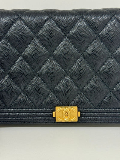 Chanel Boy WOC Black Caviar GHW (microchipped)