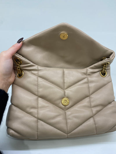 Saint Laurent Puffer Small Napa Beige GHW
