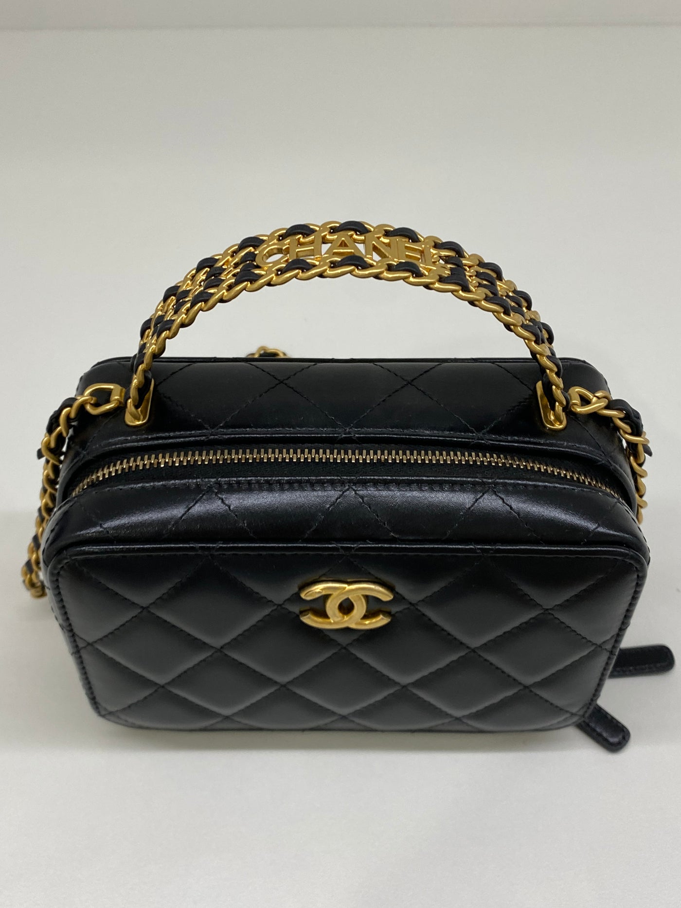 Chanel Vanity Top Handle Black Lambskin