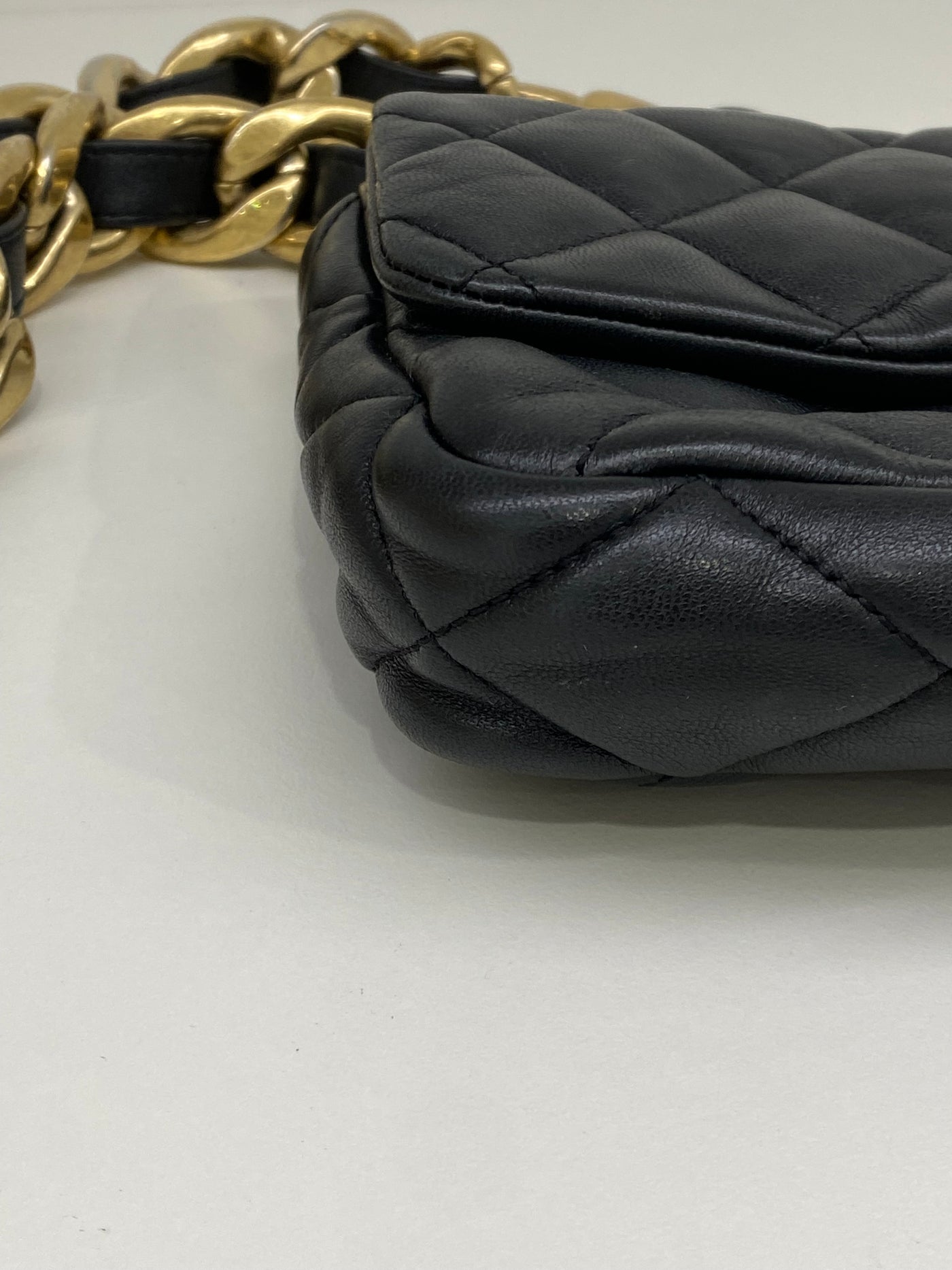 Chanel Square Shoulder Bag Black GHW (microchip)