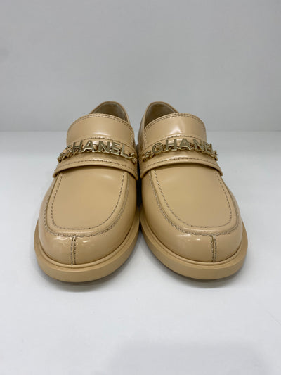 Chanel Beige Leather Moccasians 40C