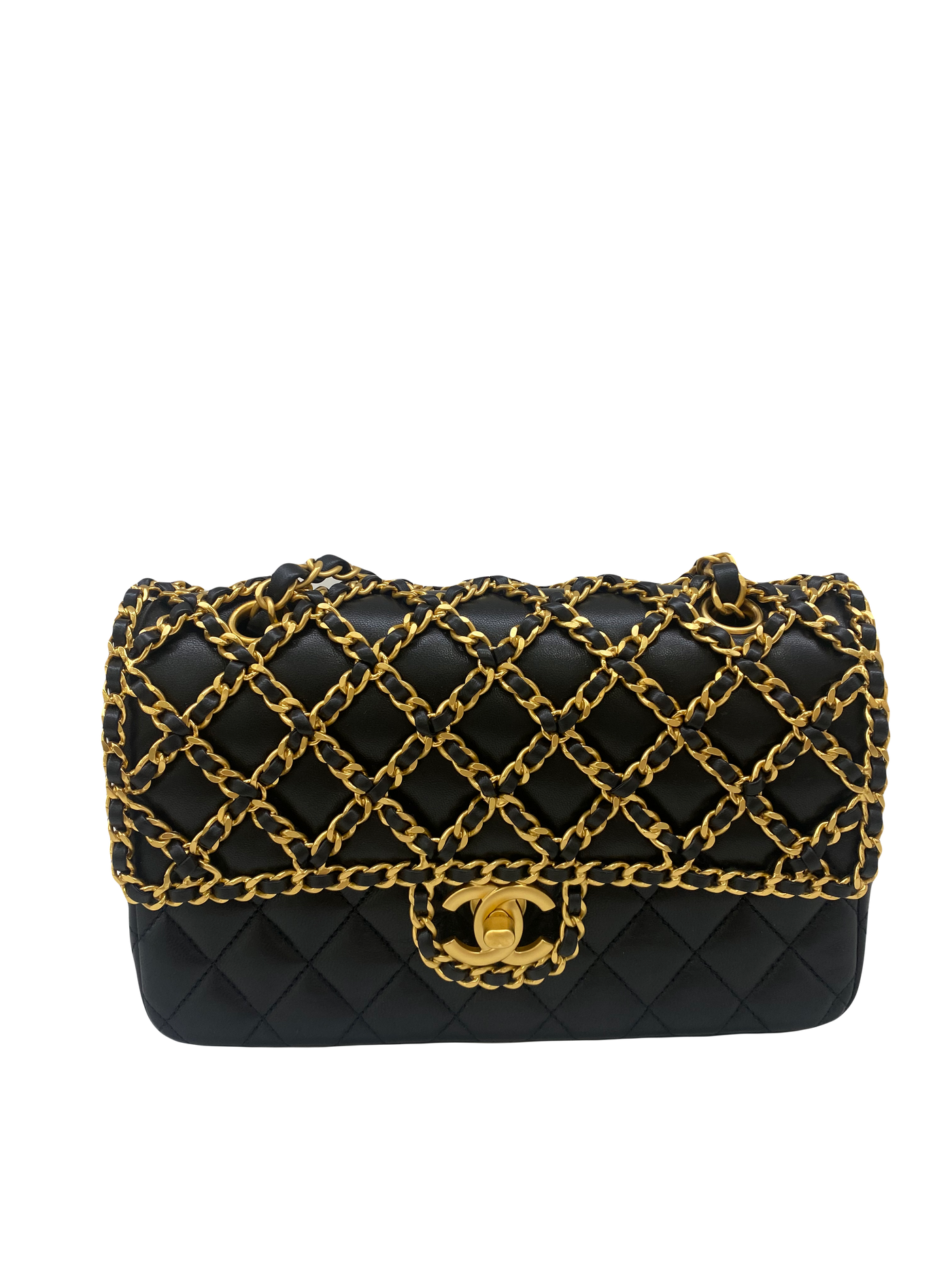 Chanel Woven Chain Classic Flap Exclusive Black GHW