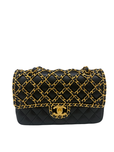 Chanel Woven Chain Classic Flap Exclusive Black GHW