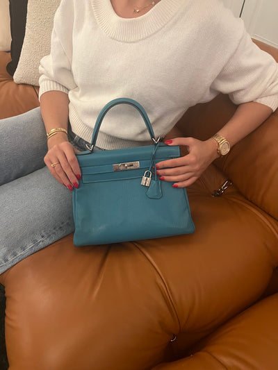 Hermes Kelly Blue Jean 28 PHW