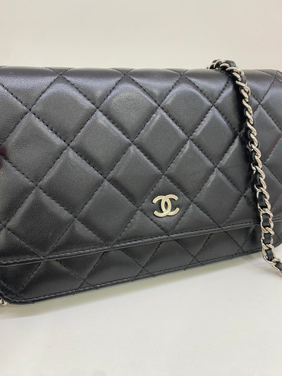 Chanel WOC Lambskin Black SHW
