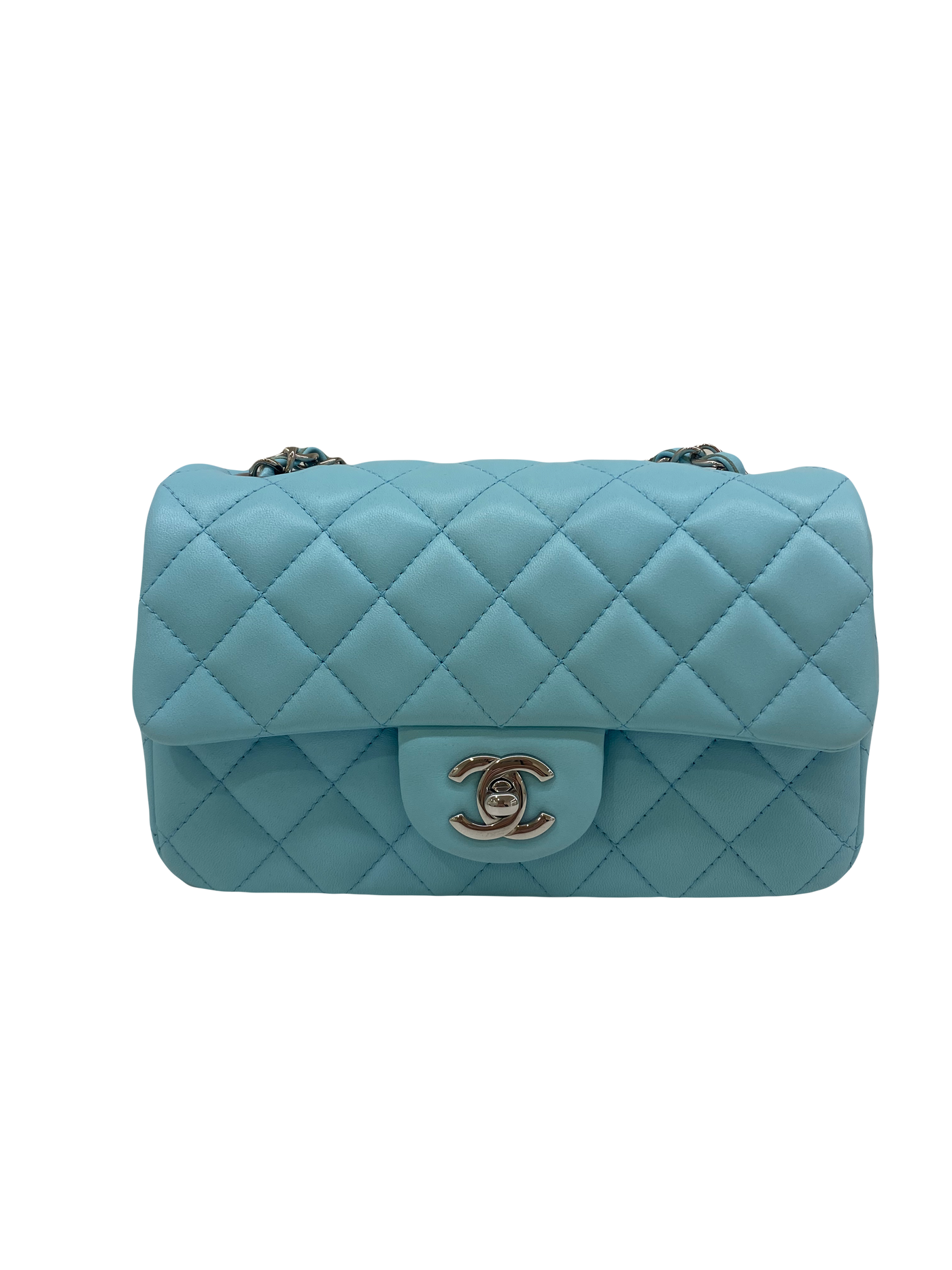 Chanel Mini Classic Flap - Light Blue SHW